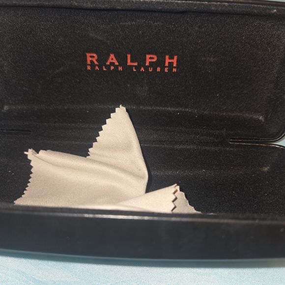 Polo Ralph Lauren Hard Shell Eyeglass Case With Eyeglass Frames/cleaning Cloth - Picture 4 of 13